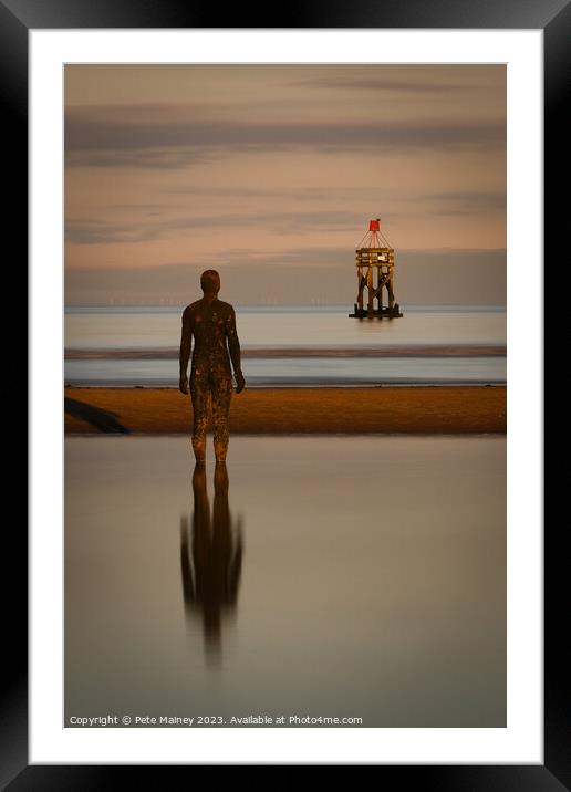Another Place, Crosby Beach Framed Mounted Print by Pete Mainey