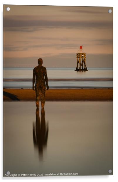 Another Place, Crosby Beach Acrylic by Pete Mainey