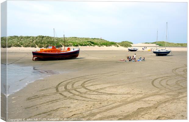 Serene Barmouth Beach, Family Bliss Canvas Print by john hill