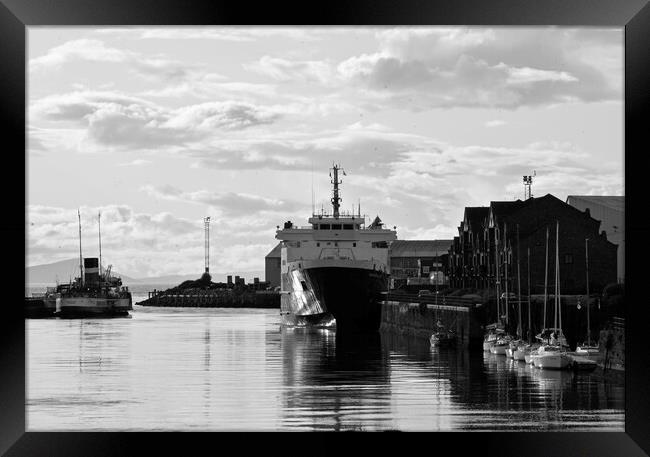 Ayr harbour (black&white) Framed Print by Allan Durward Photography