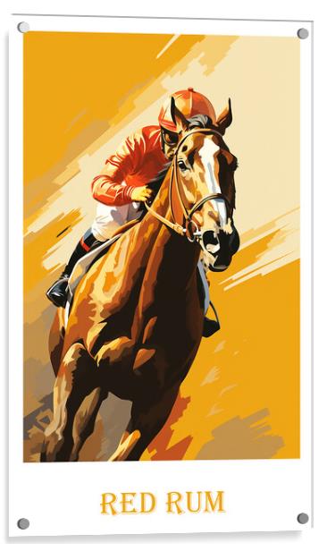 Red Rum Poster Acrylic by Steve Smith