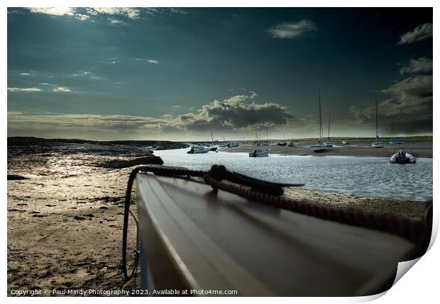 Boats & Sky Burnham Overy Staithe Print by Paul Mindy Photography