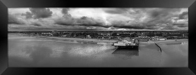 Cleethorpes Pier Black and White Framed Print by Apollo Aerial Photography