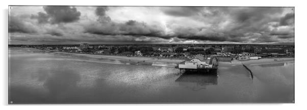 Cleethorpes Pier Black and White Acrylic by Apollo Aerial Photography