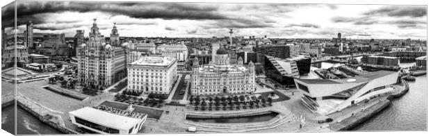 Liverpool Waterfront Black and White Canvas Print by Apollo Aerial Photography
