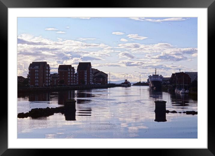 Ayr harbour as sun sets Framed Mounted Print by Allan Durward Photography