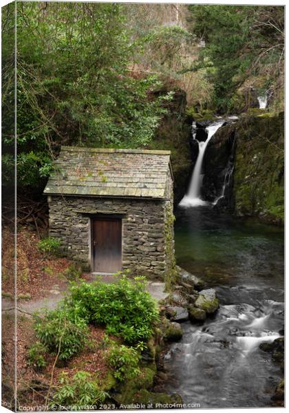 Rydal Hall Waterfall Canvas Print by louise wilson