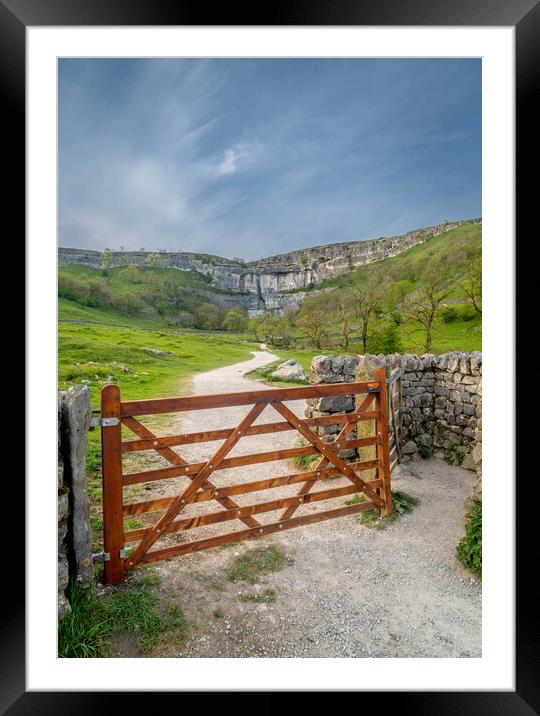 This way to Malham Cove Framed Mounted Print by Paul Grubb