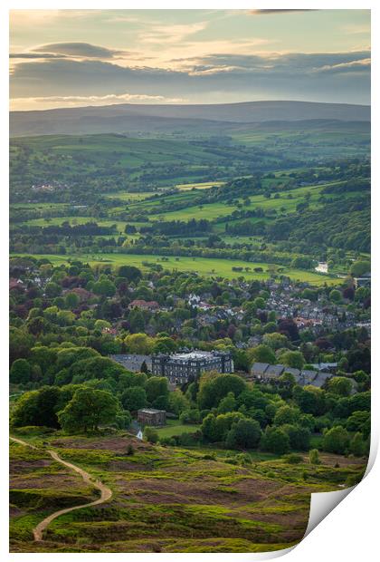 View from Ilkley Moor Print by Paul Grubb