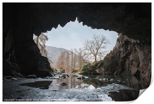 Rydal Cave Print by louise wilson