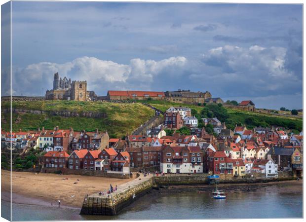 Whitby Bay Canvas Print by Paul Grubb
