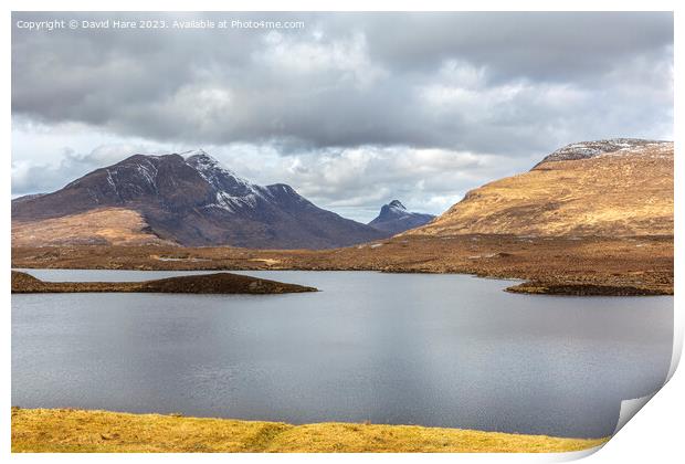 Snow topped mountains Print by David Hare