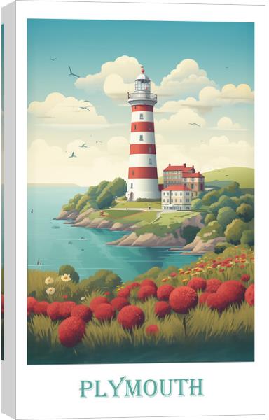Plymouth Travel Poster Canvas Print by Steve Smith
