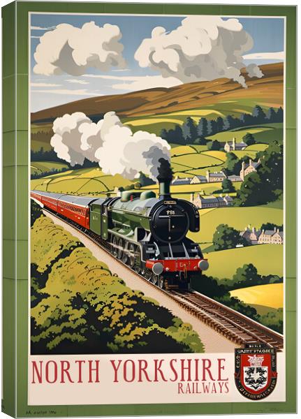 North Yorkshire Vintage Travel Poster Canvas Print by Picture Wizard