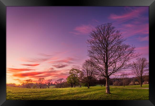 Purple Sunset over Wharfedale Framed Print by Paul Grubb