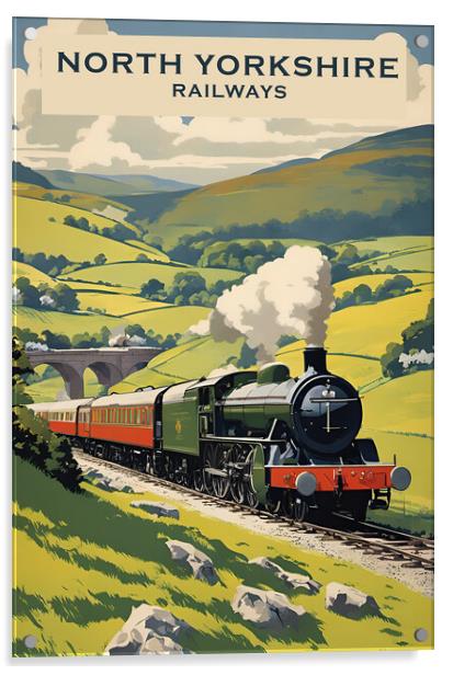 North Yorkshire Vintage Travel Poster Acrylic by Picture Wizard