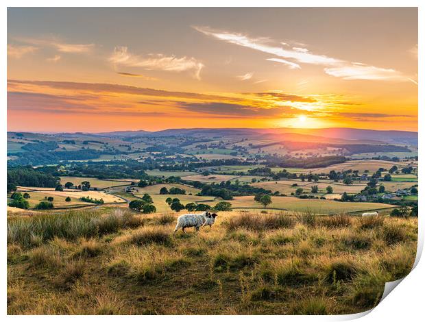 Sunset over Langbar Print by Paul Grubb