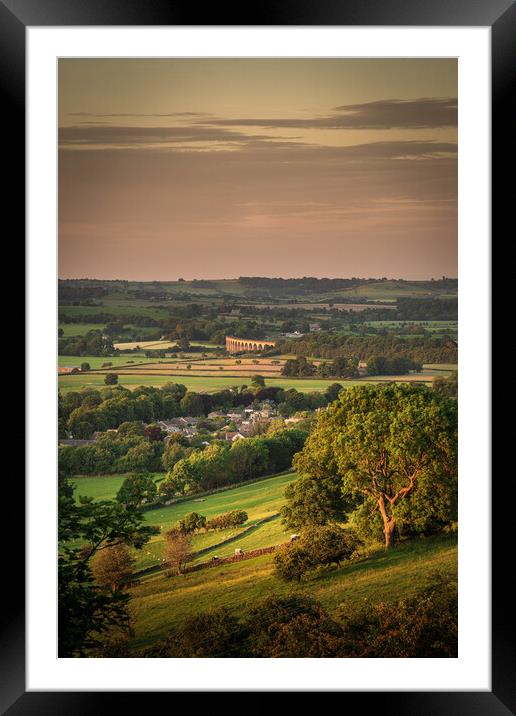 Arthington Viaduct at Golden Hour Framed Mounted Print by Paul Grubb