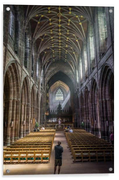 Chester Cathedral Sunbeam Acrylic by Paul Grubb