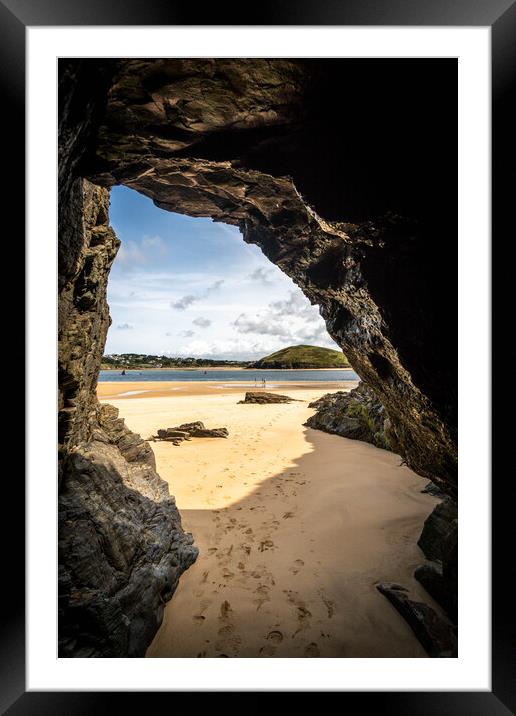 Cornish Cave View Framed Mounted Print by Paul Grubb