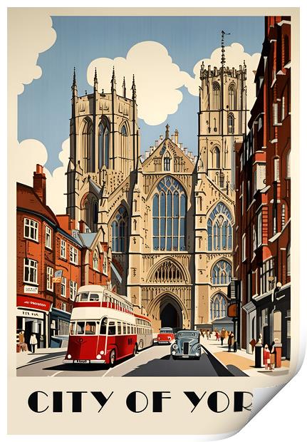 York Vintage Travel Poster   Print by Picture Wizard