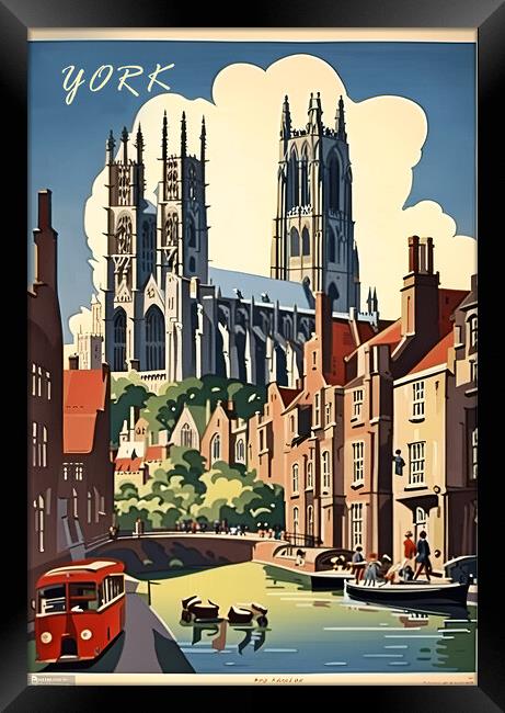 York Vintage Travel Poster   Framed Print by Picture Wizard