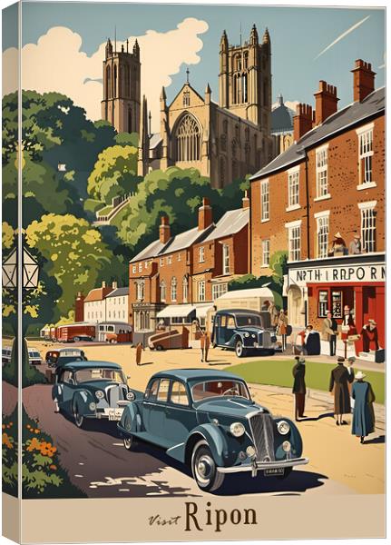 Ripon Vintage Travel Poster Canvas Print by Picture Wizard