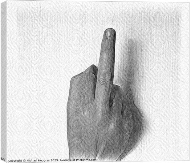 A pencil drawing of a human hand showing gestures. Canvas Print by Michael Piepgras