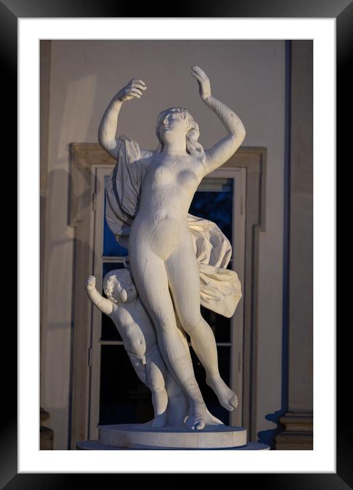 Statue of Bacchante at Night in Warsaw Framed Mounted Print by Artur Bogacki