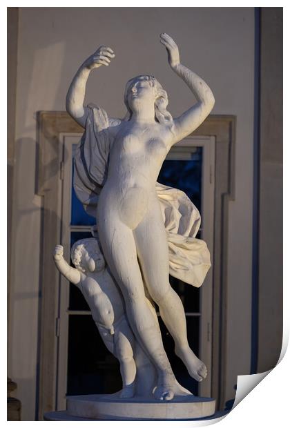 Statue of Bacchante at Night in Warsaw Print by Artur Bogacki
