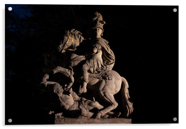 King Jan III Sobieski Monument At Night Acrylic by Artur Bogacki