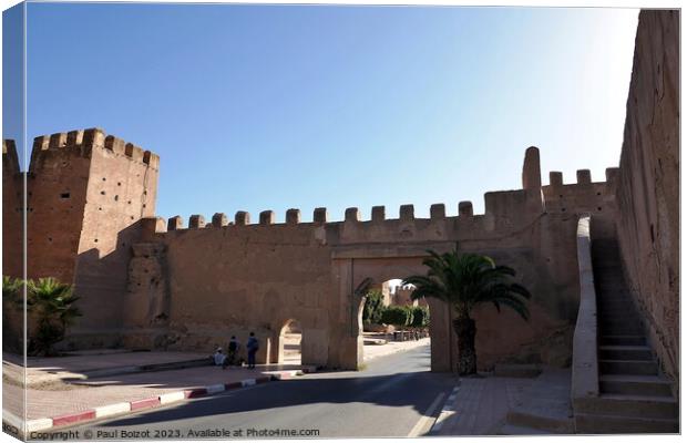 City walls and gate, Taroudant, Morocco Canvas Print by Paul Boizot