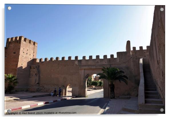 City walls and gate, Taroudant, Morocco Acrylic by Paul Boizot