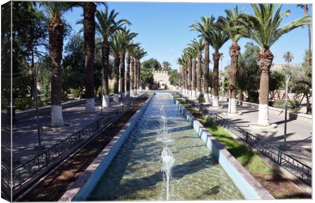 Fountains and palms, Taroudant  Canvas Print by Paul Boizot