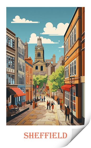 Sheffield Travel Poster Print by Steve Smith