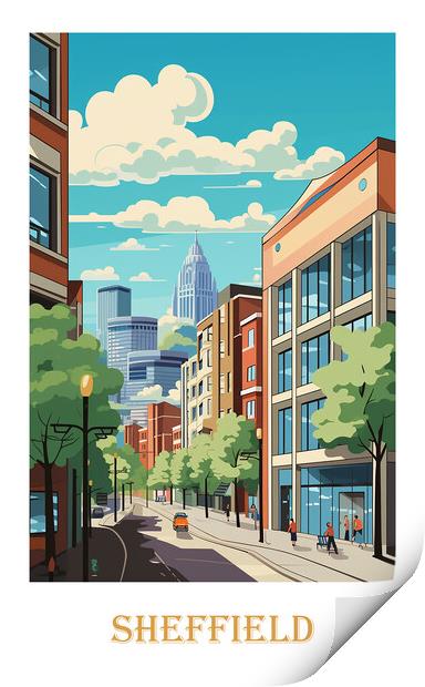 Sheffield Travel Poster Print by Steve Smith