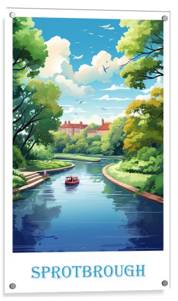 Sprotbrough Canal Travel Poster Acrylic by Steve Smith