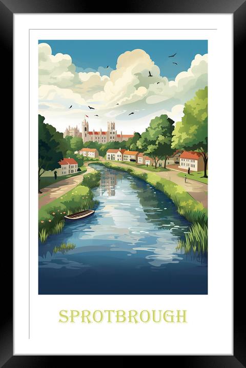 Sprotbrough Canal Travel Poster Framed Mounted Print by Steve Smith
