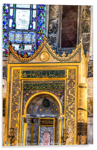 Prayer Site Mikvah Hagia Sophia Mosque Basilica Istanbul Turkey Acrylic by William Perry