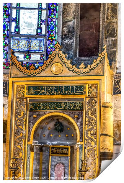 Prayer Site Mikvah Hagia Sophia Mosque Basilica Istanbul Turkey Print by William Perry