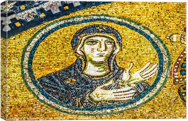 Virgin Mary Mosaic Entrance Hagia Sophia Mosque Istanbul Turkey Canvas Print by William Perry