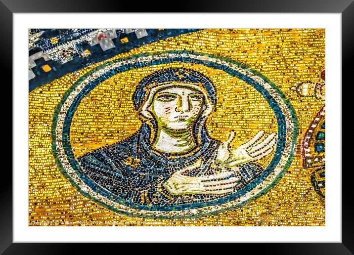 Virgin Mary Mosaic Entrance Hagia Sophia Mosque Istanbul Turkey Framed Mounted Print by William Perry