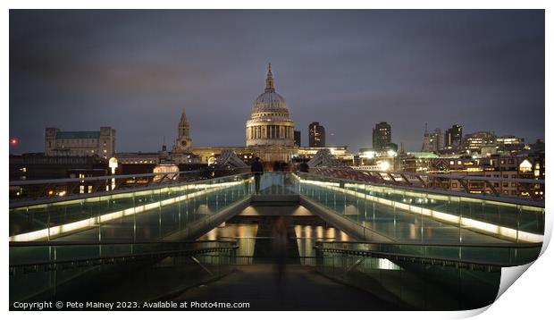 Millennium Bridge, London Print by Pete Mainey