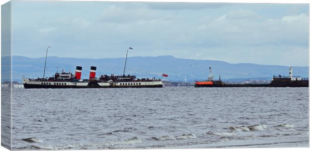 PS Waverley departing from Ayr Canvas Print by Allan Durward Photography