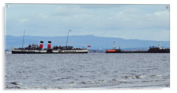 PS Waverley departing from Ayr Acrylic by Allan Durward Photography