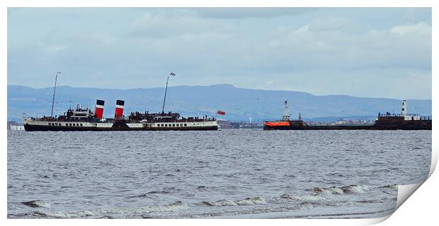 PS Waverley departing from Ayr Print by Allan Durward Photography