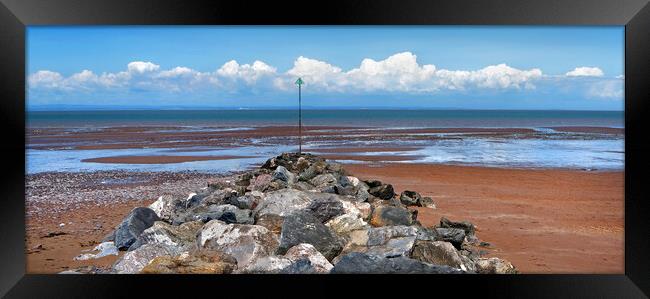 Minehead Beach Panorama  Framed Print by Darren Galpin