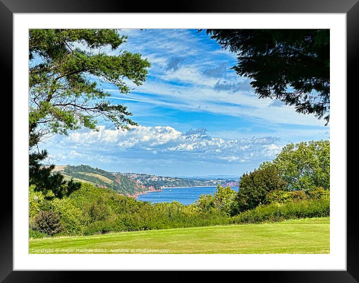 The red cliffs of South Devon and Torbay Framed Mounted Print by Roger Mechan