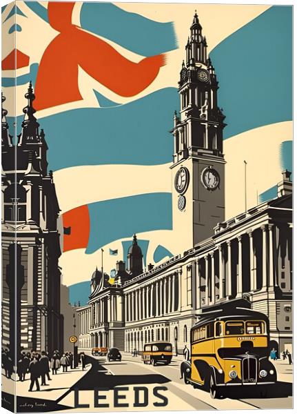 Leeds Vintage Travel Poster Canvas Print by Picture Wizard