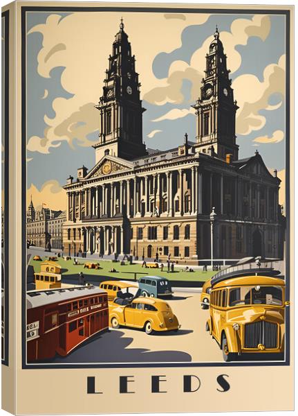 Leeds Vintage Travel Poster Canvas Print by Picture Wizard
